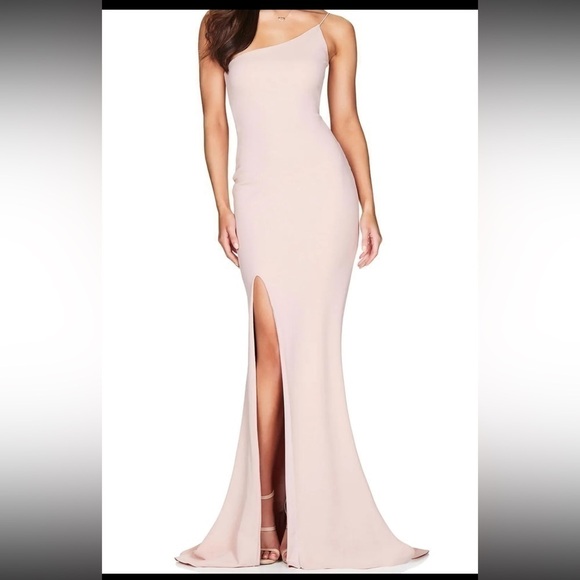 NWT Revolve Nookie Jasmine One Shoulder Gown in Light Pink - Picture 3 of 6
